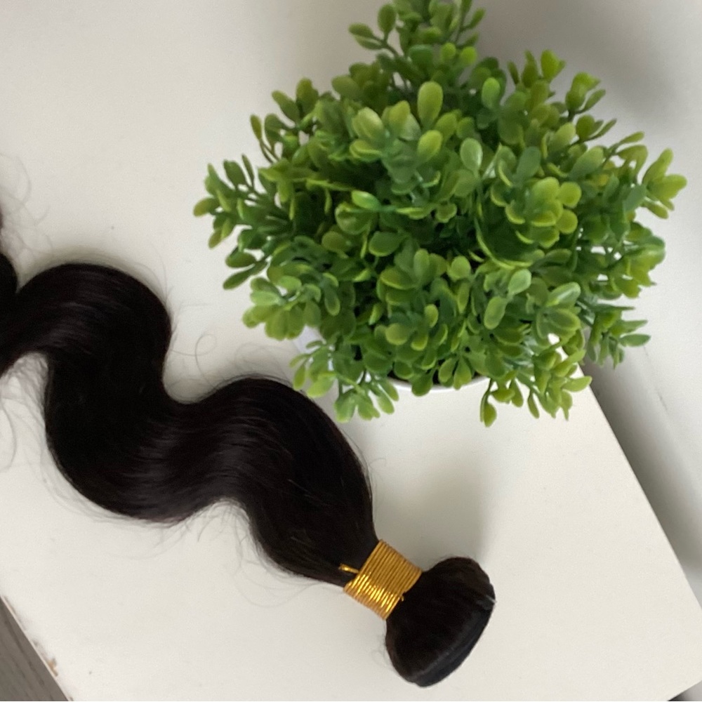 16” wave human wefted hair one bundle
